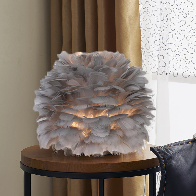 Feather Table Lamp – Romantic Nordic Bedside Light for Bedroom or Living Room My Store