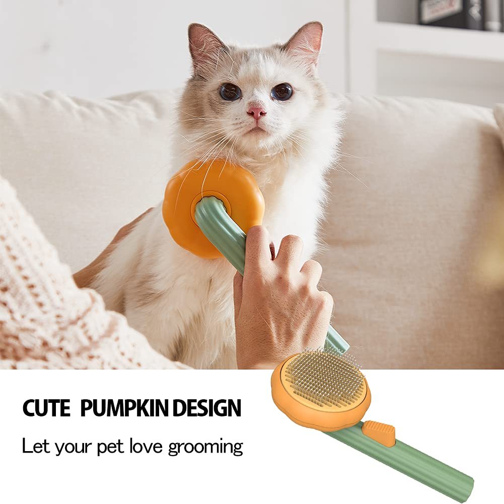 Pet Pumpkin Self-Cleaning Slicker Brush - Grooming Tool for Dogs, Cats, and Small Pets My Store