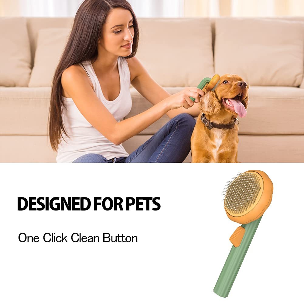 Pet Pumpkin Self-Cleaning Slicker Brush - Grooming Tool for Dogs, Cats, and Small Pets My Store