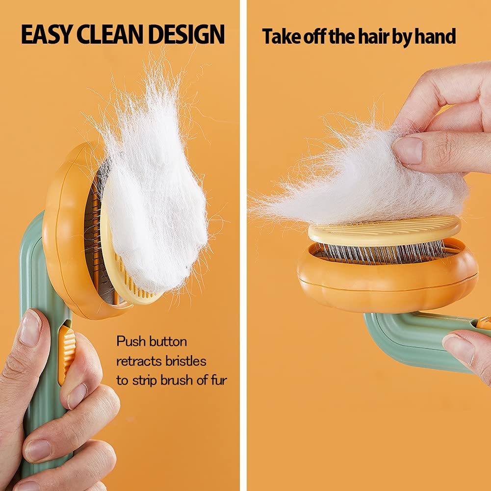 Pet Pumpkin Self-Cleaning Slicker Brush - Grooming Tool for Dogs, Cats, and Small Pets My Store