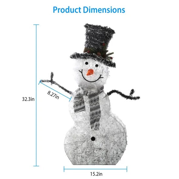 Collapsible LED Snowman Christmas Decoration Light - Battery Operated My Store