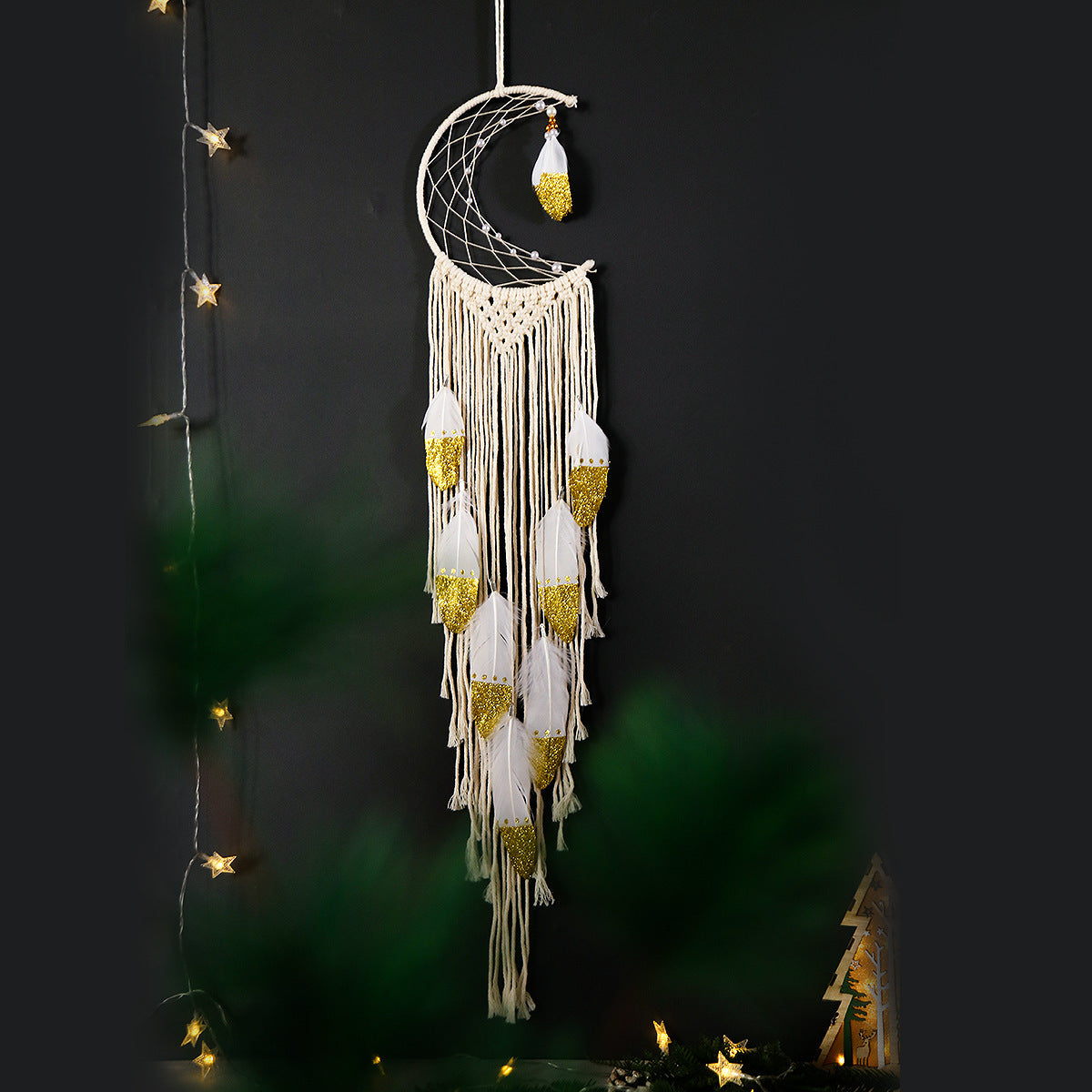 Crescent Dream Catcher Home Decor Gold My Store