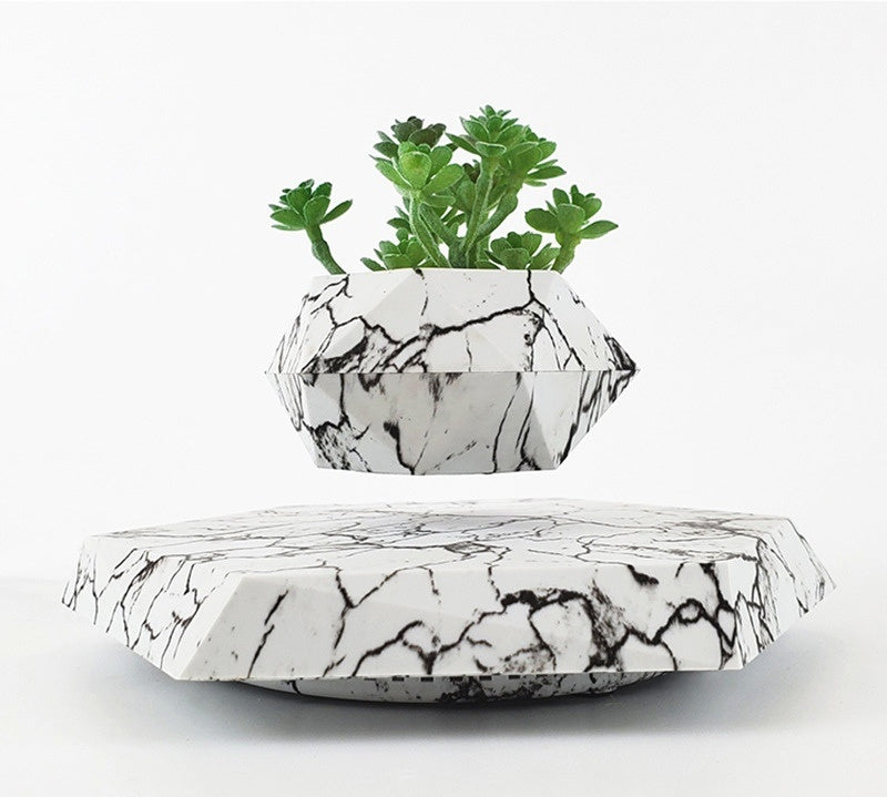 Levitating Plant Pot – Magnetic Marble Floating Planter for Home & Office Decor My Store