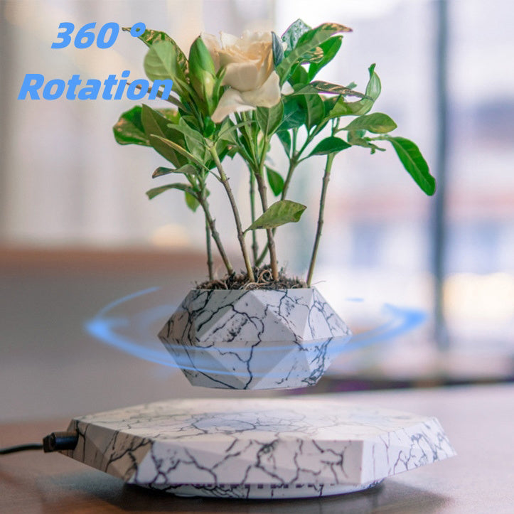 Levitating Plant Pot – Magnetic Marble Floating Planter for Home & Office Decor My Store