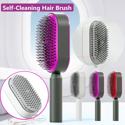 Self-Cleaning Hair Brush for Women: One-Key Cleaning & Anti-Static Scalp Massage My Store